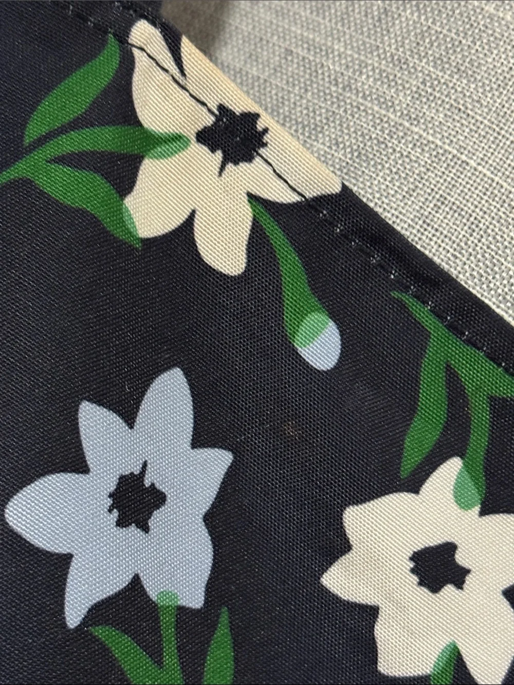 Kate Spade Tote-Navy Floral-Cloth-OpenTop-Large Size-GUC